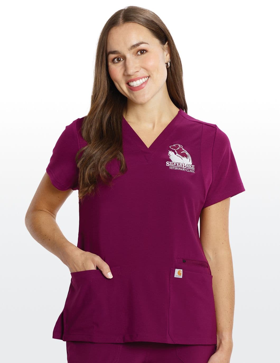 Carhartt-Force-Cross-Flex-Scrub-Top-Wine