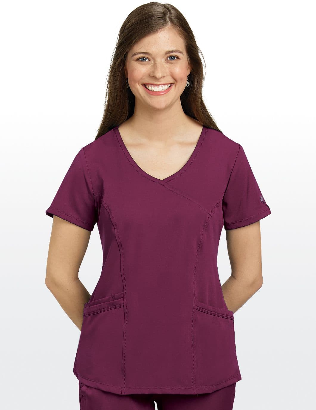 healing-hands-hh-works-womens-crossover-pocket-scrub-top-wine