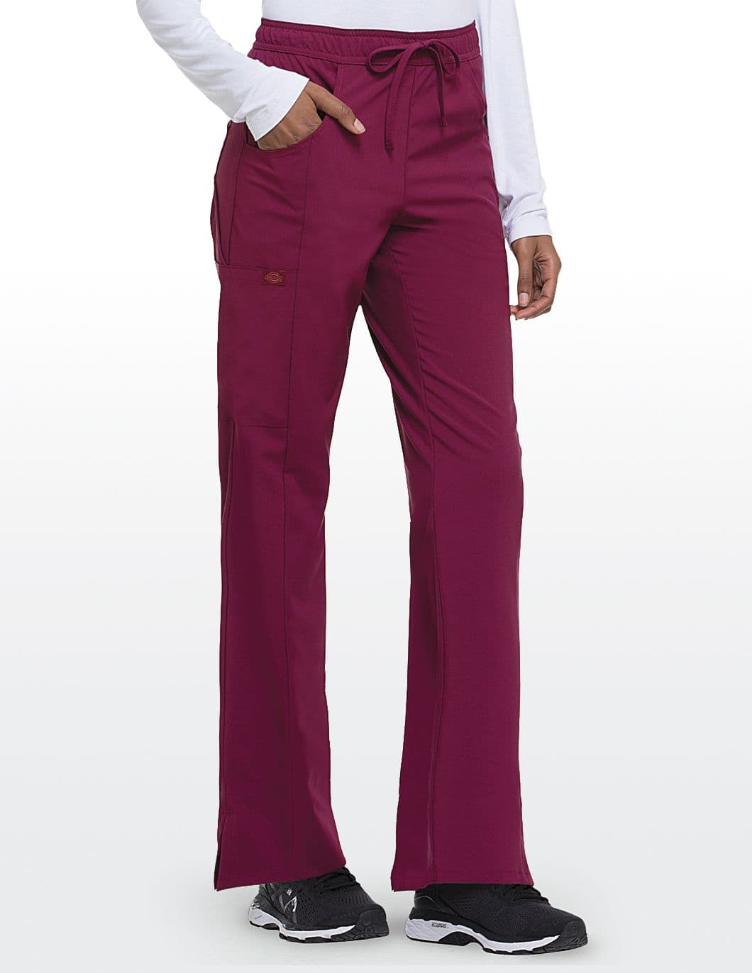 dickies-eds-womens-essentials-drawstring-cargo-scrub-pant-wine