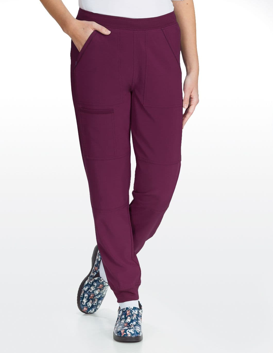 Inspira-Pull-On-Jogger-Scrub-Pant-Wine