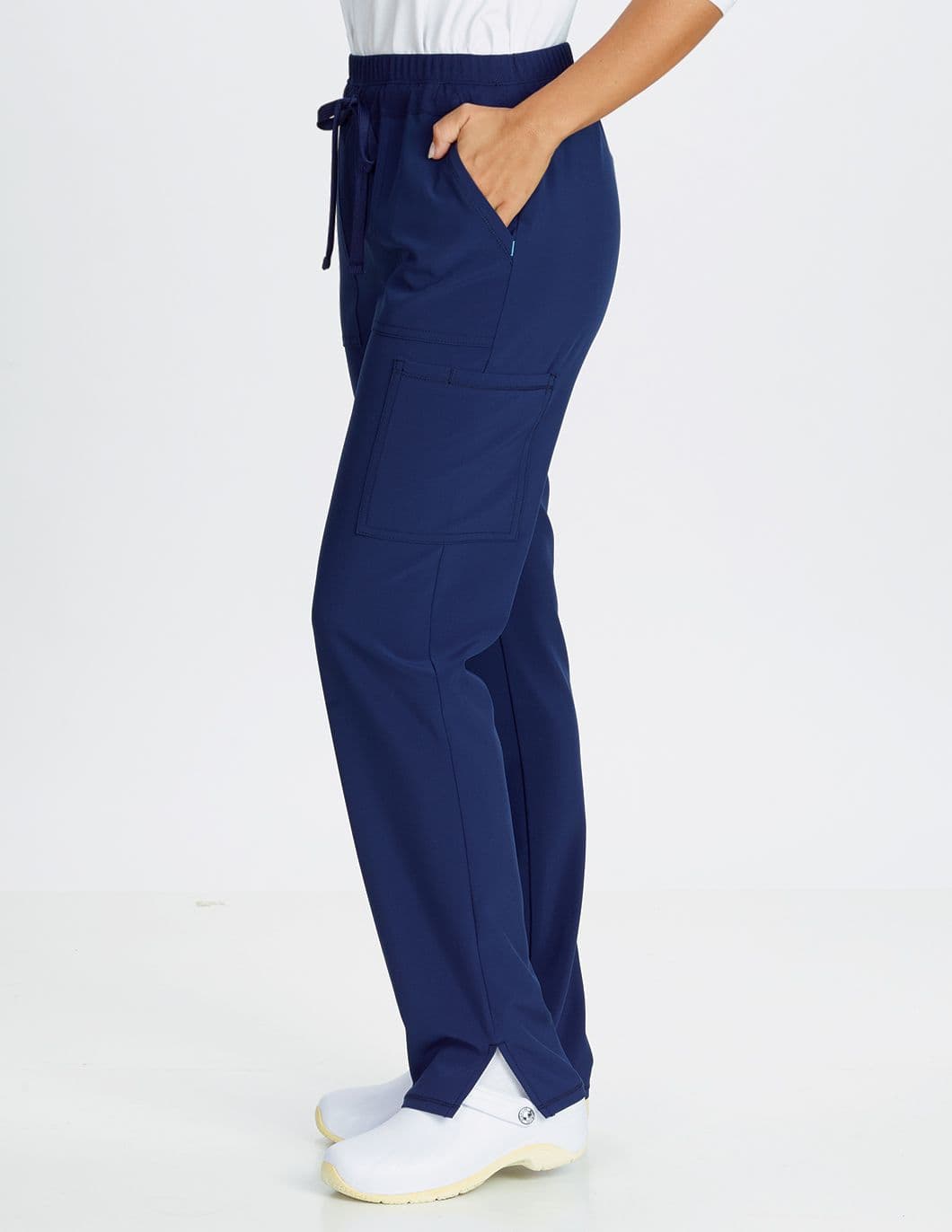 Inspira-Drawstring-Waist-Straight-Leg-Scrub-Pant-Navy-Side