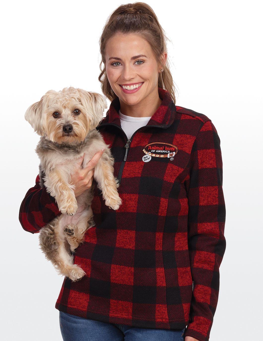 quarter-zip-knit-plaid-fleece